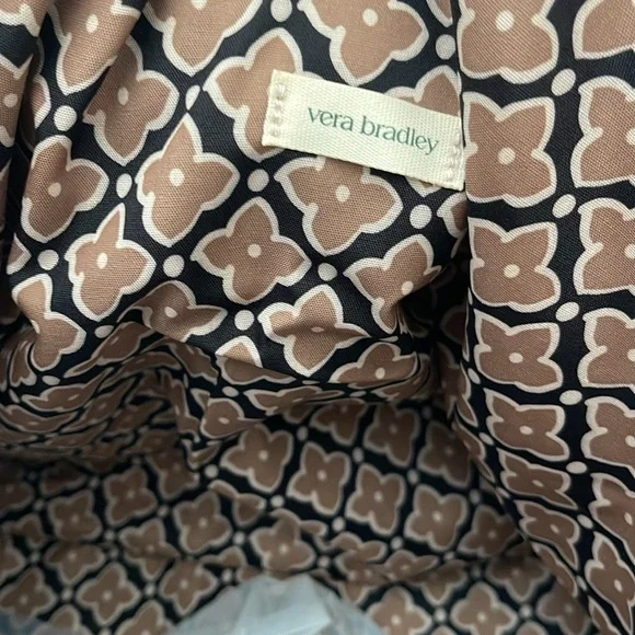 (NWT) Vera Bradley Women's Quilted Outlet Cotton Large Travel Black Duffel Bag
